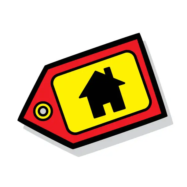 Vector illustration of House Sales Tag Doodle 6
