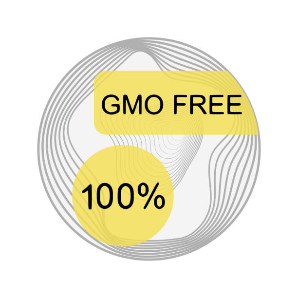 istock 100 percent GMO free, percentage icon, design element, stickers 1416145690