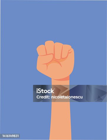 istock Raised Fist in Protest Gesture Vector Concept Illustration 1416149831