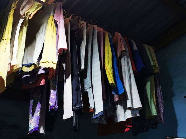 istock Clothes that are hung up after washing. 1416161891