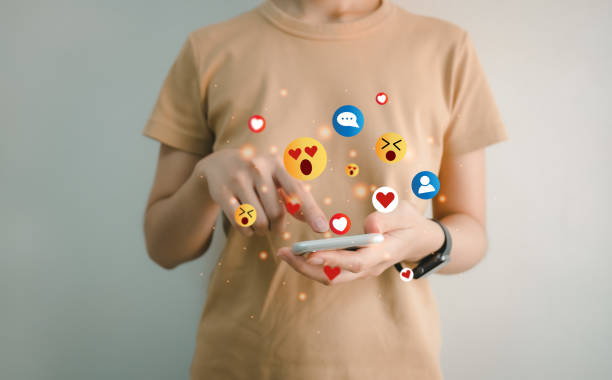 istock Concept of using digital media, technology, social media online surfing, woman's hand using smartphone to use the internet, work from home for social distancing. 1416174429