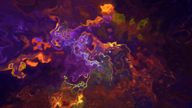 Digitally Generated Fractal Based Mysterious Abstract Background Video stock photo