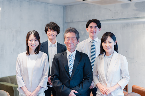 Young Japanese professionals in Tokyo, Japan.