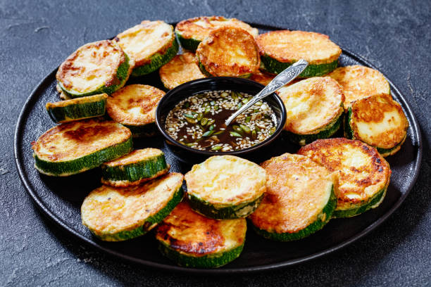 istock Hobak Jeon, pan fried zucchini with dipping sauce 1416201212
