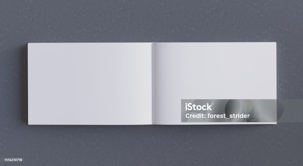Catalog Spread Template On Grey Background Stock Photo Download Image