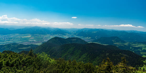 View from Velky Choc hill in Chocske vrchy mountains in Slovakia stock photo