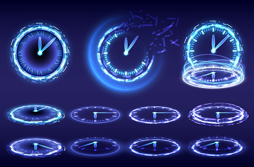 Time Machine Timer And Deadline Scifi Digital Hightech Collection In ...