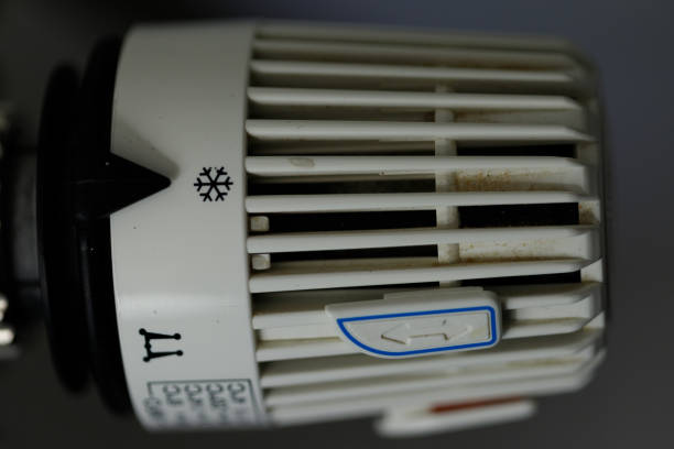 istock Heating thermostat on a heater. 1416216989