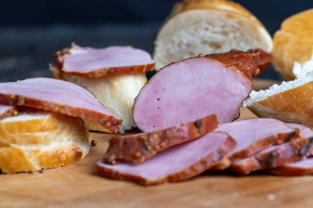 istock sliced boiled pork fillet meat, close up 1416230291