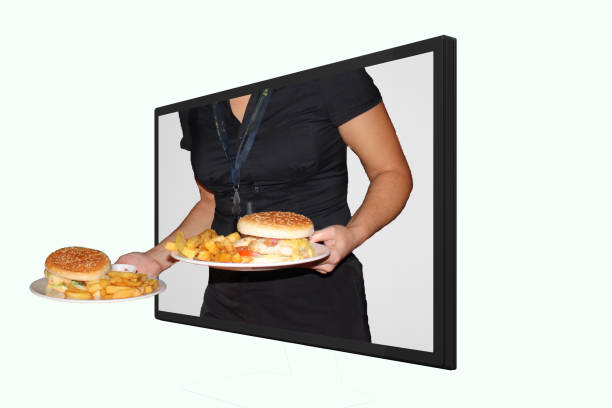 istock waitress with burger dishes and chips- 1416239428