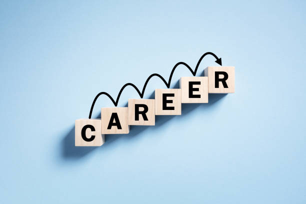 istock Career growth progress and business development success concept 1416245259