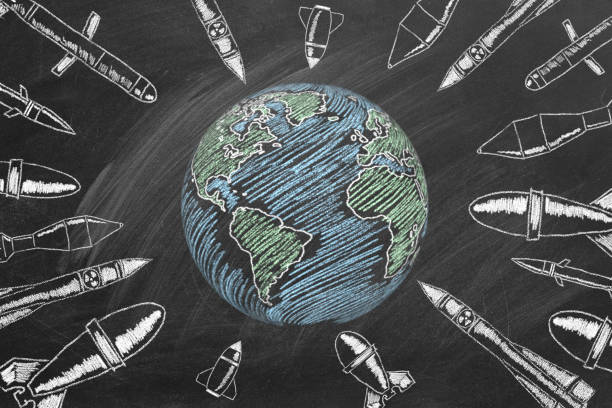 ww3. 제 3 차 세계 대전. - photography chalk blackboard globe 뉴스 사진 이미지