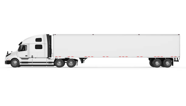Cargo Delivery Truck Isolated Cargo Delivery Truck isolated on white background. 3D render semi truck stock pictures, royalty-free photos & images