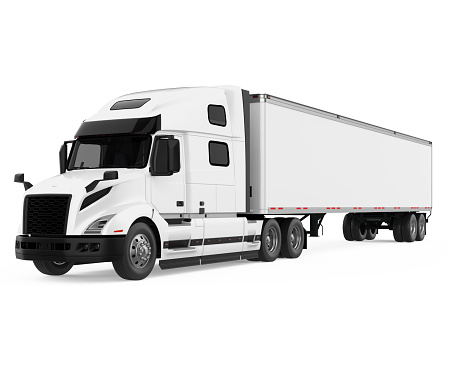 Cargo Delivery Truck isolated on white background. 3D render
