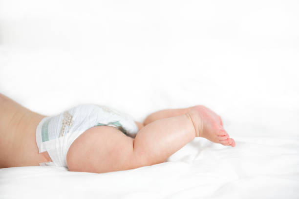 istock Baby's legs feel free when the baby is in comfortable diapers! 1416259242