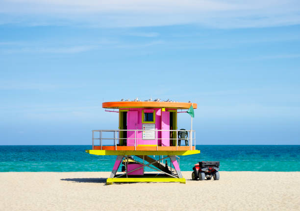 posto di salvataggio a south beach miami. - south beach foto e immagini stock