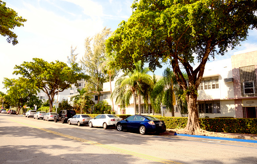Residential buildings, South Beach, Miami, Florida.