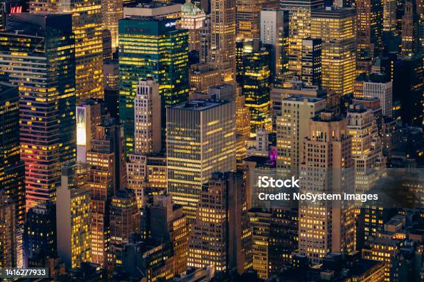 City That Never Sleeps Stock Photo - Download Image Now - Aerial View, American Culture, Apartment