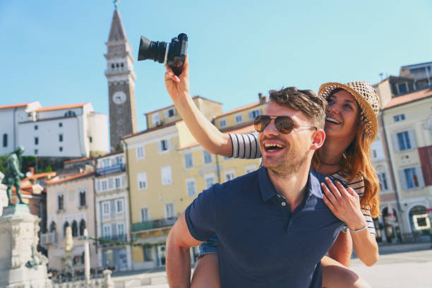 istock Tourist couple having fun 1416321123