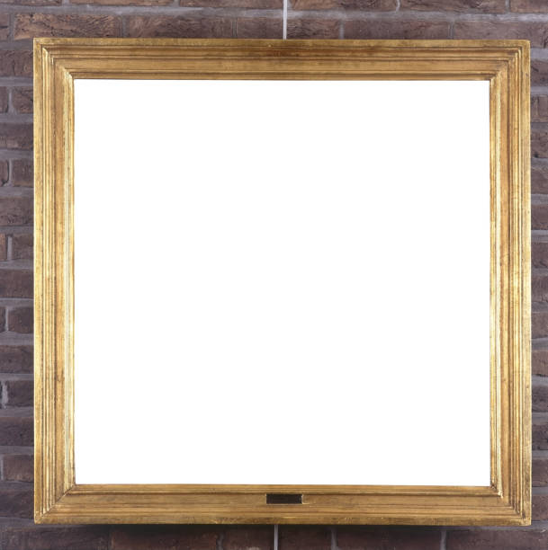 istock Picture frame hung on the wall by a picture rail 1416328827