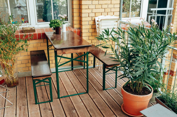 exterior patio with plants