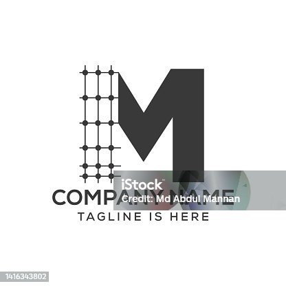 istock Letter M Architecture Logo Design. Real Estate Icon, Architect and Construction Symbol Vector Template 1416343802
