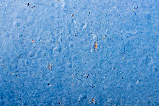 Close-up of rusty blue metal plate. With copy space. Shot with a 35-mm full-frame 61MP Sony A7R IV.