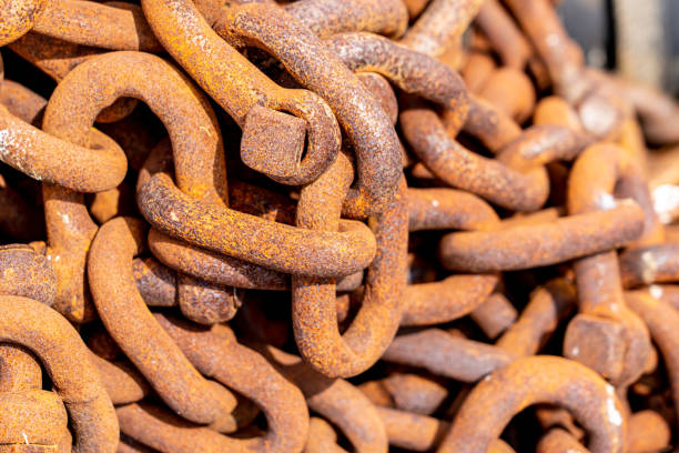 istock Close-up of rusty chains 1416360530