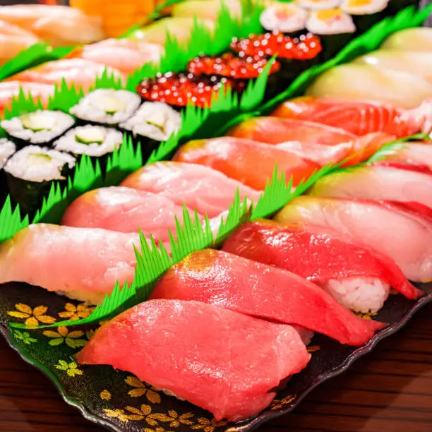 Photo of Japanese delivery sushi assortment for party