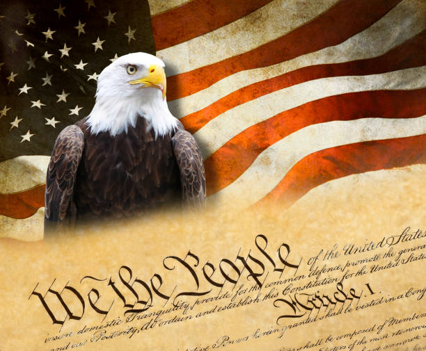 istock Constitution - We the people, American flag, American eagle 1416389596