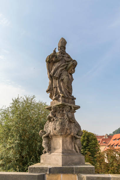 istock Baroque statue on Charles Bridge, Prague 1416391221