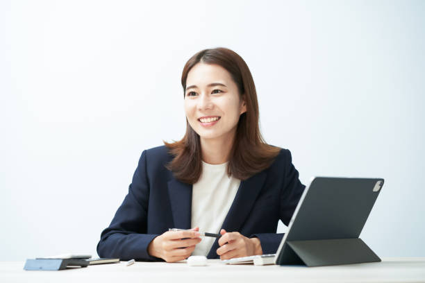 istock Business woman responding with a smile 1416392843