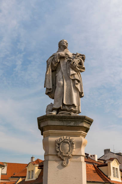 istock Baroque statue on Charles Bridge, Prague 1416394443