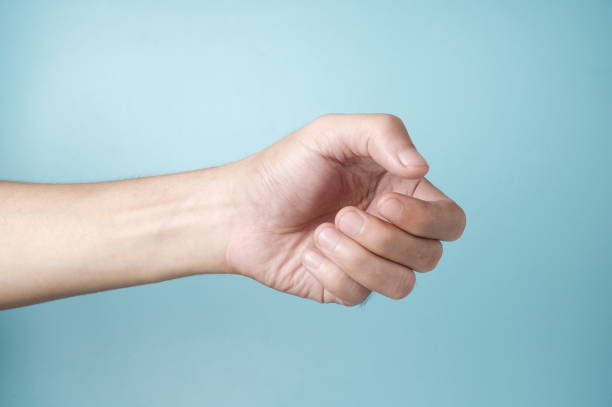 istock Close up photo hand holding invisible  something 1416411902