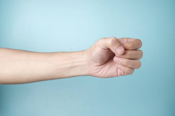 istock Close up photo hand holding invisible  something 1416411931