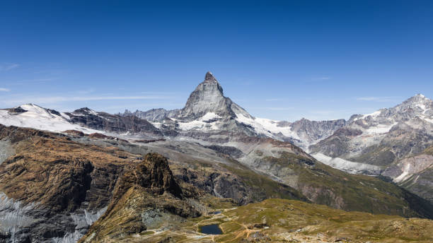 istock Matterhorn Mountain Range Panorama in Summer Zermatt Switzerland 1416412067