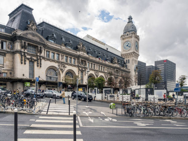 the Gare de Lyon train station in Paris stock photo