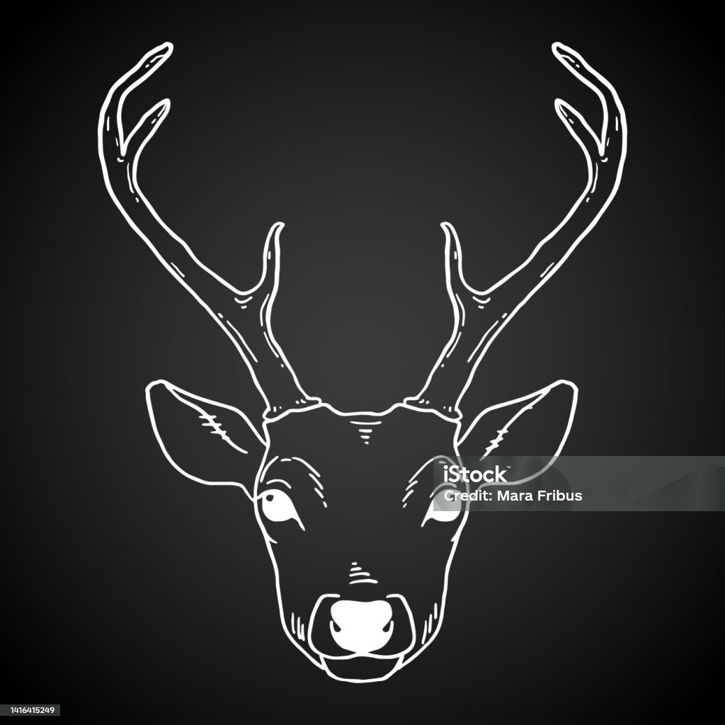 Dear Had Hand Drawn Deer Head Tribal Style Stock Illustration - Download Image ...