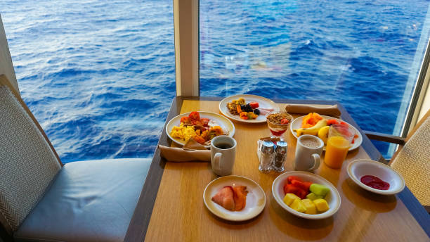istock Dining Room Buffet aboard the abstract luxury cruise ship. 1416417763