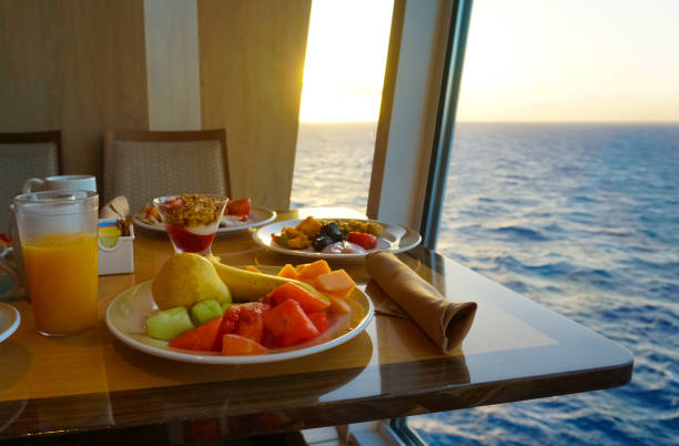 istock Dining Room Buffet aboard the abstract luxury cruise ship. 1416417768