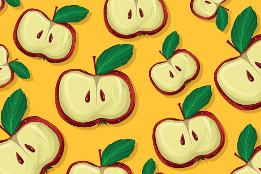Seamless cuts of apples