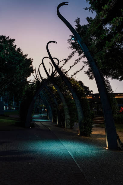 Brisbane, Queensland, Australia, August 19, 2022 : in front of the night market in Brisbane, South Bank park