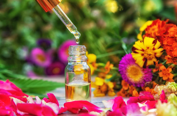 istock Bottled herbal and flower tinctures. Selective focus. 1416430643