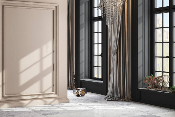 3D rendering of luxury home interior without furniture. 3D Rendering
