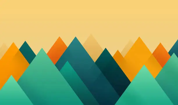 Vector illustration of Mountains and Hills Abstract Landscape Background