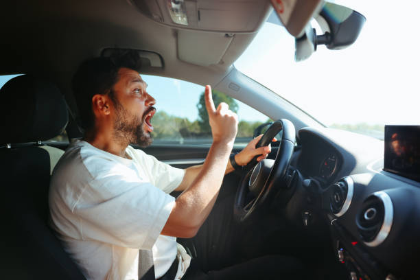 istock Young man getting angry on the road 1416437973