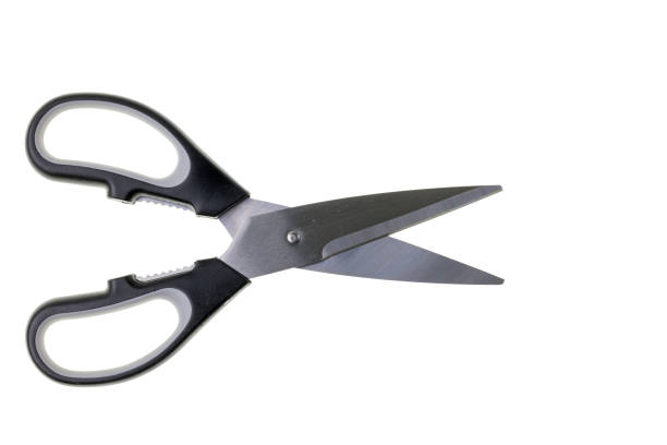 istock Close up view of kitchen scissors on white background. 1416441096