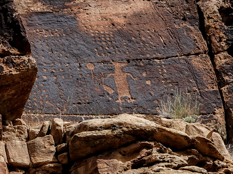 Ancient petroglyph. Fremont Culture, Utah.