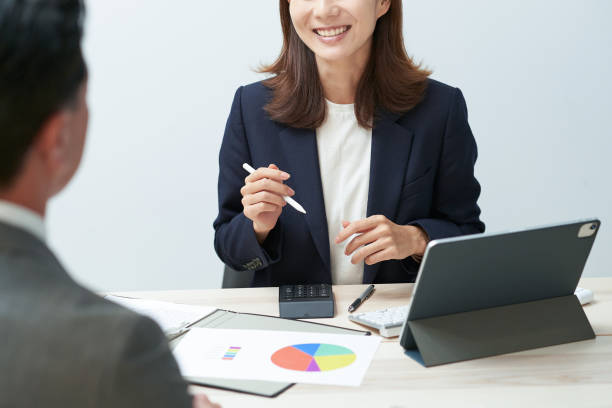 istock Business woman giving a presentation 1416444899