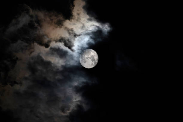 istock Moonscape in dark night. Black sky background. 1416445914